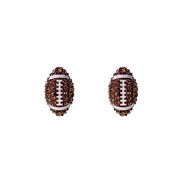 Fashionable Rhinestone Football Earring SLE1226