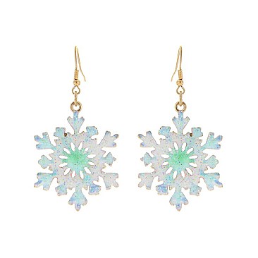 Fashionable White Snowflake Christmas Earrings SLE1286