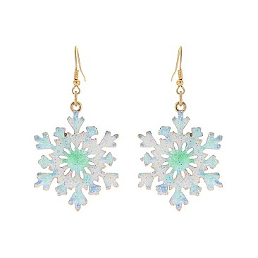 Fashionable White Snowflake Christmas Earrings SLE1286