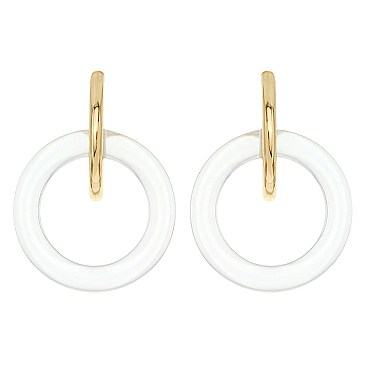 Trendy Lucite with Metal Post Earring SLE1387