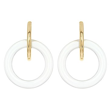 Trendy Lucite with Metal Post Earring SLE1387