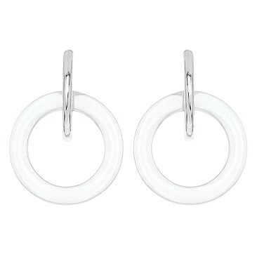 Trendy Lucite with Metal Post Earring SLE1387