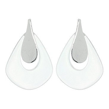 Fashionable Dangly Tear Drop Lucite Post Earring SLE1388