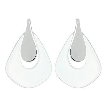 Fashionable Dangly Tear Drop Lucite Post Earring SLE1388