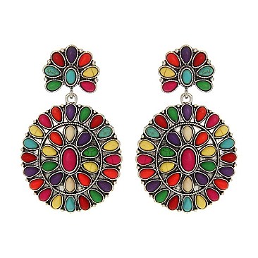 Fashionable Western Concho Tq Earring SLE1458