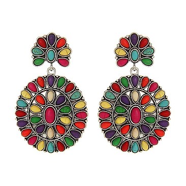 Fashionable Western Concho Tq Earring SLE1458