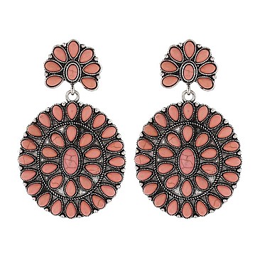 Fashionable Western Concho Tq Earring SLE1458