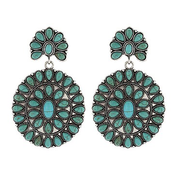 Fashionable Western Concho Tq Earring SLE1458