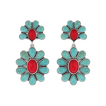 Fashionable Western Tq Flower Earring SLE1459