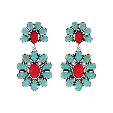 Fashionable Western Tq Flower Earring SLE1459