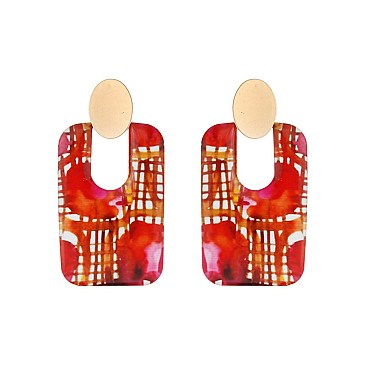 Fashionable Square Print Earring SLE1464