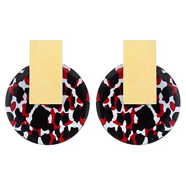 Fashionable Circle Print Earring SLE1466