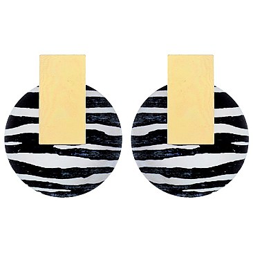 Fashionable Circle Print Earring SLE1466