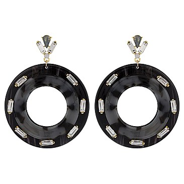 Fashionable Layered Rnd Acetate Post Earring SLE1474