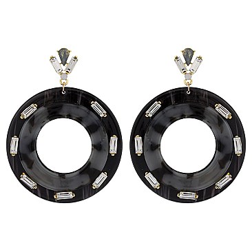 Fashionable Layered Rnd Acetate Post Earring SLE1474