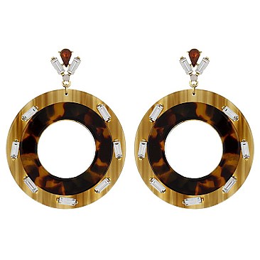 Fashionable Layered Rnd Acetate Post Earring SLE1474
