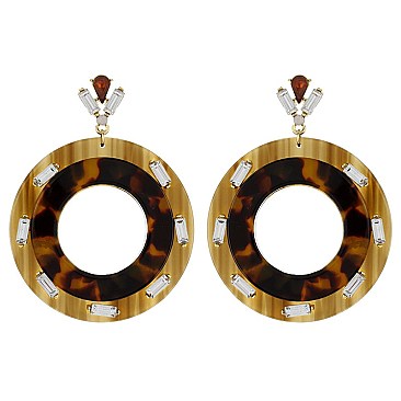 Fashionable Layered Rnd Acetate Post Earring SLE1474