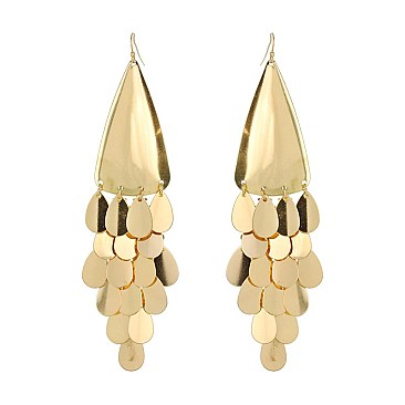 Trendy Dangly Metal Fish Hook Earring SLE1511