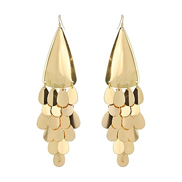 Trendy Dangly Metal Fish Hook Earring SLE1511