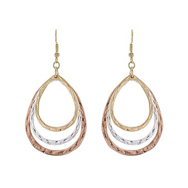 Trendy Layered Teardrop Fish Hook Earring SLE1550