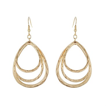 Trendy Layered Teardrop Fish Hook Earring SLE1550
