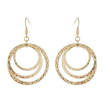 Fashionable Layered Circle Fish Hook Earring SLE1551