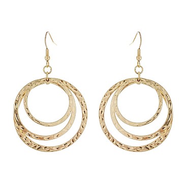 Fashionable Layered Circle Fish Hook Earring SLE1551