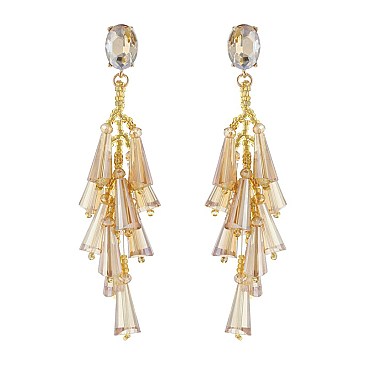 Trendy Sead Bead And Glass Bead Drop Earring SLE1557