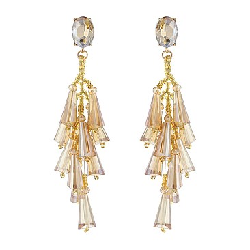 Trendy Sead Bead And Glass Bead Drop Earring SLE1557