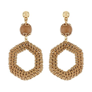 Fashionable Hexagon Wood Straw Post Er SLE1568