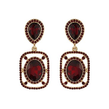 FASHIONABLE RHINESTONE DROP POST EARRINGS SLE1571