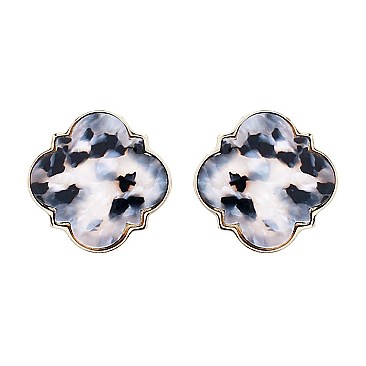 Fashionable Acetate Quatrefoil Earring SLE1634