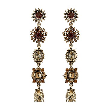 Fashionable Dangly Rhinestone Earring SLE1674