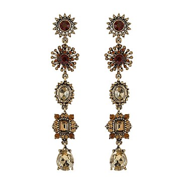 Fashionable Dangly Rhinestone Earring SLE1674