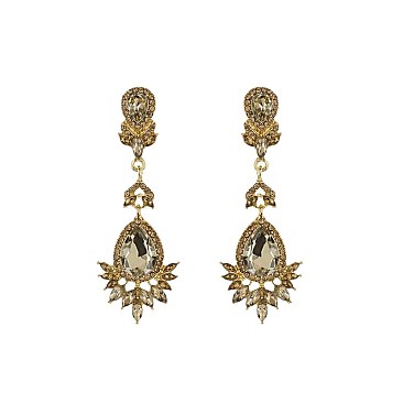 FASHIONABLE TEAR SHAPE CRYSTAL EARRINGS SLE1759