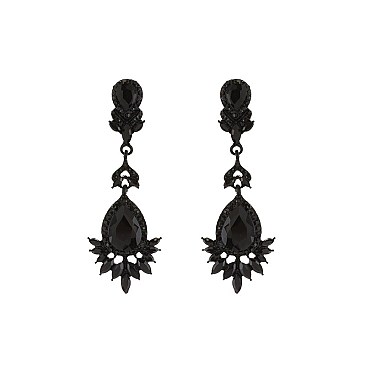 FASHIONABLE TEAR SHAPE CRYSTAL EARRINGS SLE1759