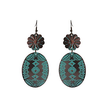Trendy Handmade Western Oval Earrings SLE1760