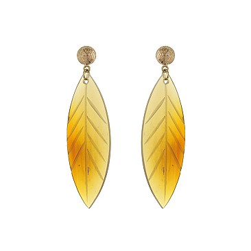Trendy Genuine Horn Feather Earrings SLE1763