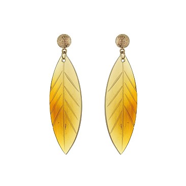 Trendy Genuine Horn Feather Earrings SLE1763