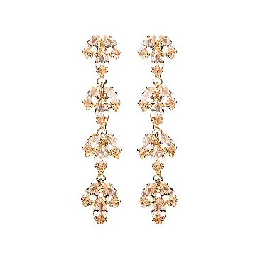 FASHIONABLE MARQUISE LEAF LINEAR DROP EARRING SLE1827