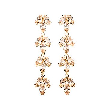 FASHIONABLE MARQUISE LEAF LINEAR DROP EARRING SLE1827