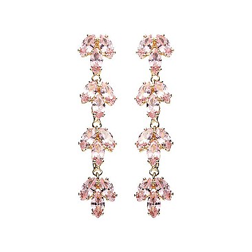 FASHIONABLE MARQUISE LEAF LINEAR DROP EARRING SLE1827