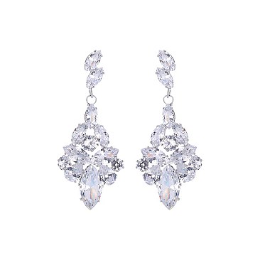 FASHIONABLE MARQUISE STONE CLUSTER DROP EARRING SLE1828