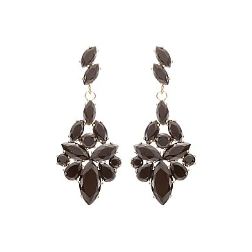 FASHIONABLE MARQUISE STONE CLUSTER DROP EARRING SLE1828
