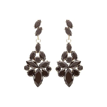 FASHIONABLE MARQUISE STONE CLUSTER DROP EARRING SLE1828