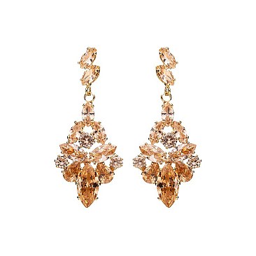 FASHIONABLE MARQUISE STONE CLUSTER DROP EARRING SLE1828