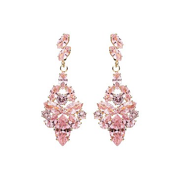 FASHIONABLE MARQUISE STONE CLUSTER DROP EARRING SLE1828
