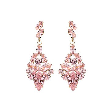 FASHIONABLE MARQUISE STONE CLUSTER DROP EARRING SLE1828