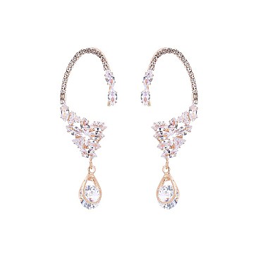 FASHIONABLE FANCY HOOK DROP RHINESTONE EARRING SLE1829