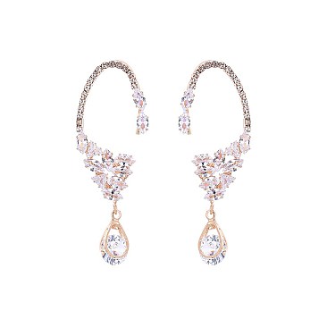 FASHIONABLE FANCY HOOK DROP RHINESTONE EARRING SLE1829